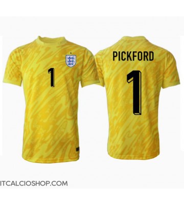 Inghilterra Jordan Pickford #1 Portiere Seconda Maglia Europei 2024 Manica Corta